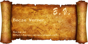 Becze Verner névjegykártya